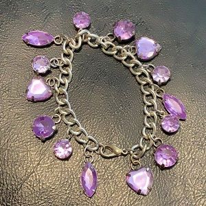 🌹Small bracelet with purple stone charms